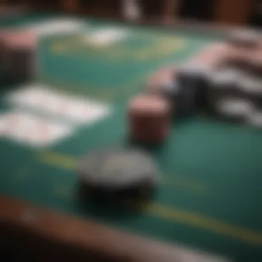 Texas Hold'em table setup with cards and chips