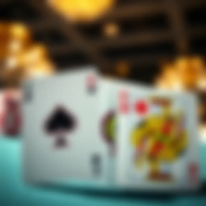 Close-up of baccarat cards showcasing Ace and King