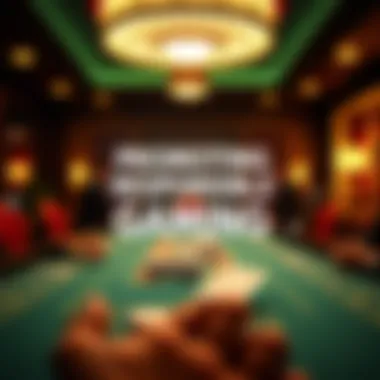 Responsible gambling message with baccarat theme