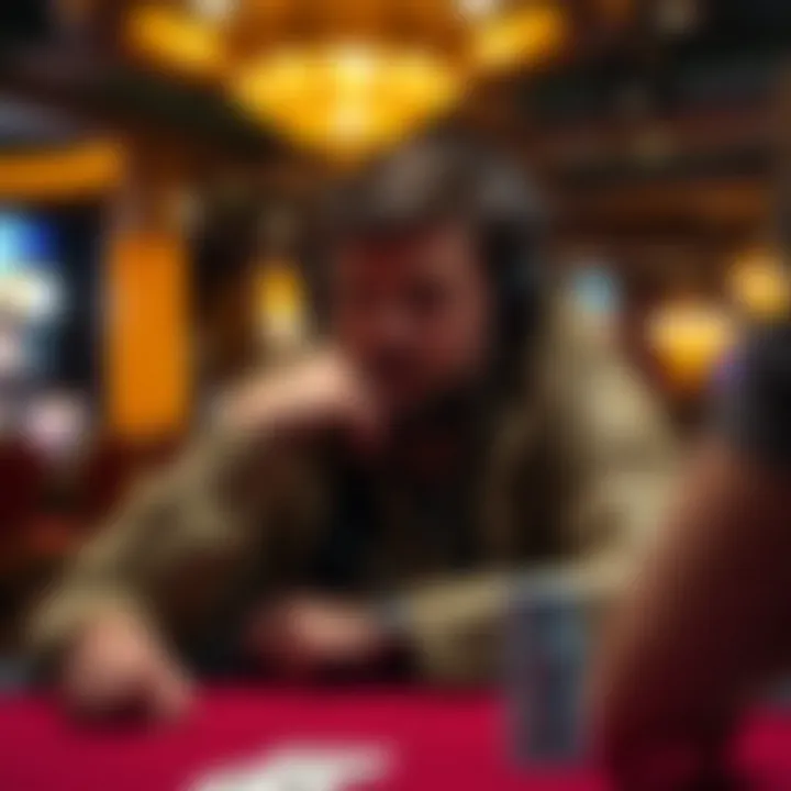 A player contemplating their next move in blackjack