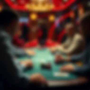 A strategic player analyzing their opponents at the table