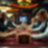 An intense moment at a blackjack table showcasing players' focus and strategy