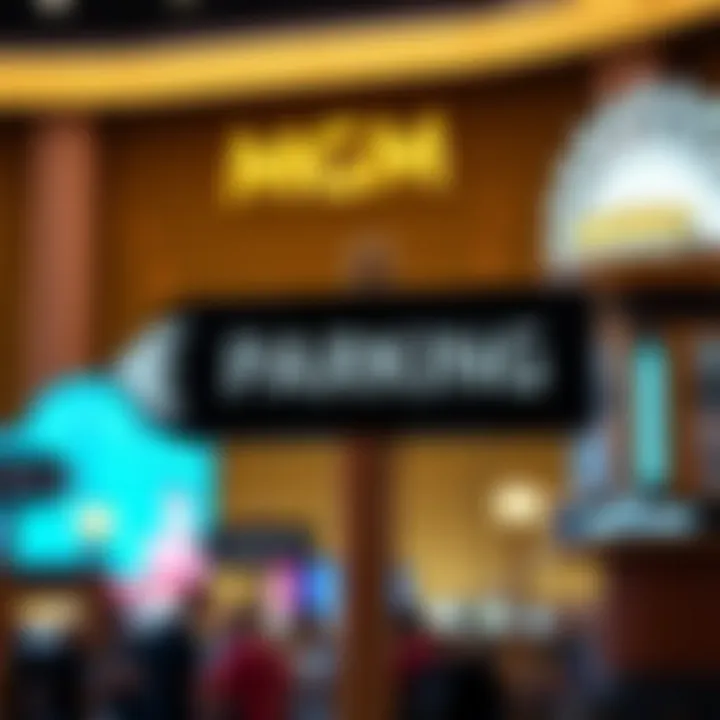 Signage directing to MGM Casino parking