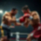 A dynamic boxing match in action showcasing the intensity of the sport