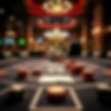 A classic poker table with chips and cards