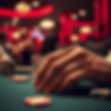 Close-up of a winning poker hand on the table