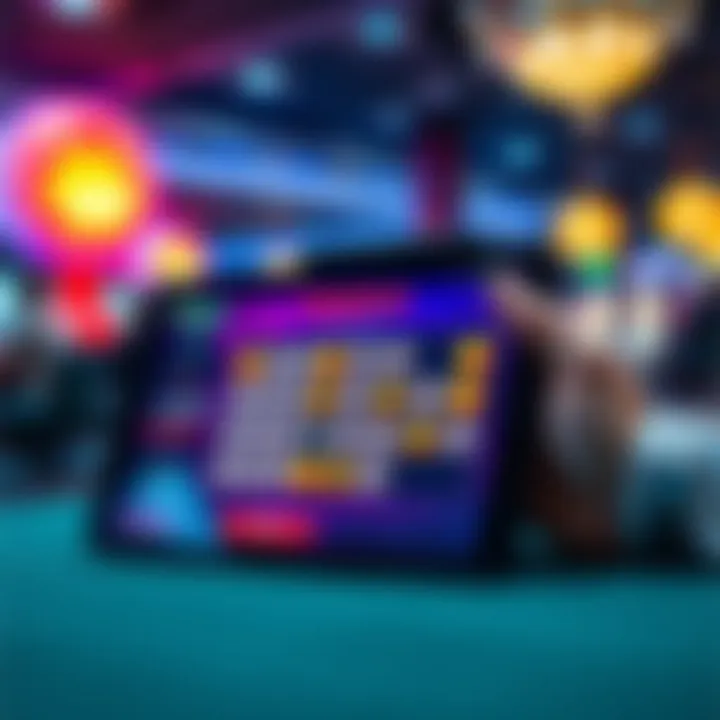 Modern bingo technology interface on a tablet