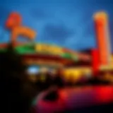 Rivers Casino exterior showcasing vibrant nightlife