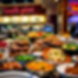 A vibrant spread of various dishes at South Point Buffet.