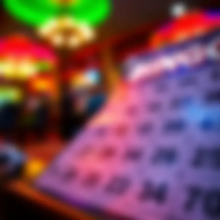 A vibrant bingo card showcasing blackout format with marked numbers