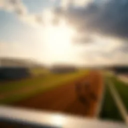 A panoramic view of a famous horse racing track in the USA