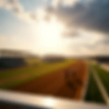 A panoramic view of a famous horse racing track in the USA