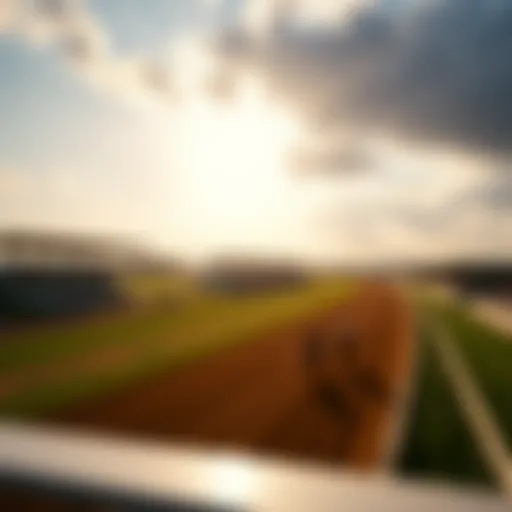 A panoramic view of a famous horse racing track in the USA