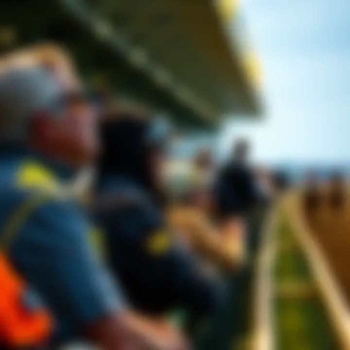 Spectators enjoying a thrilling horse race