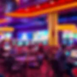 Vibrant illustration of a gaming lounge atmosphere