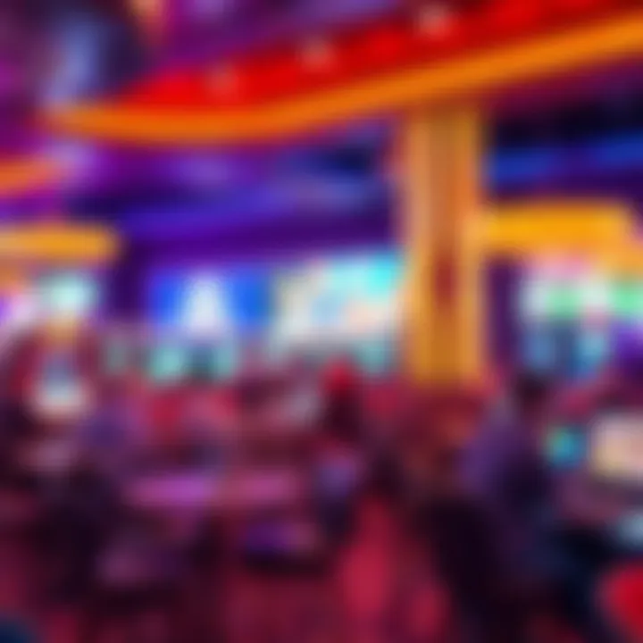 Vibrant illustration of a gaming lounge atmosphere